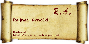 Rajnai Arnold névjegykártya