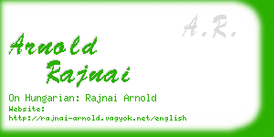 arnold rajnai business card